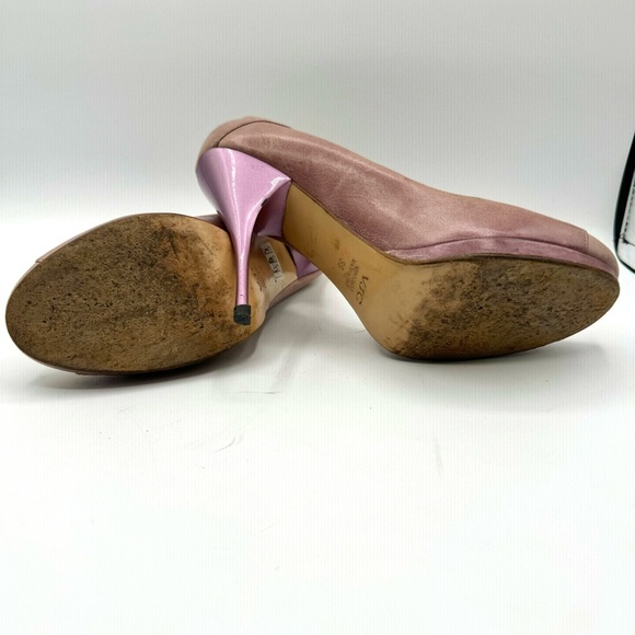 VERSACE JEANS COUTURE PURPLE LEATHER HEELS VJC BY VERSACE PUMPS MADE IN ITALY 39 - Picture 13 of 17